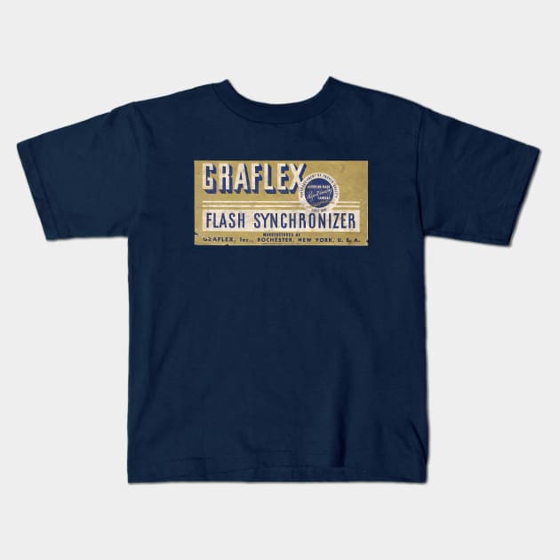 Vintage Graflex Sticker Kids T-Shirt by DarkLyte